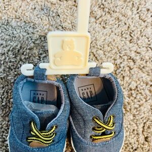 GAP Denim Blue Baby Shoes with Yellow Laces